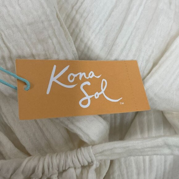 Kona Sol Women's A-line Tie in the Back Boho Cream Size L/XL - Picture 5 of 7